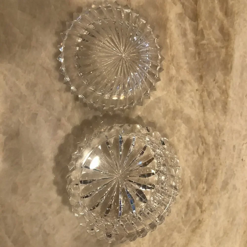 Vintage Waterford crystal glass trinket box 3-1/4